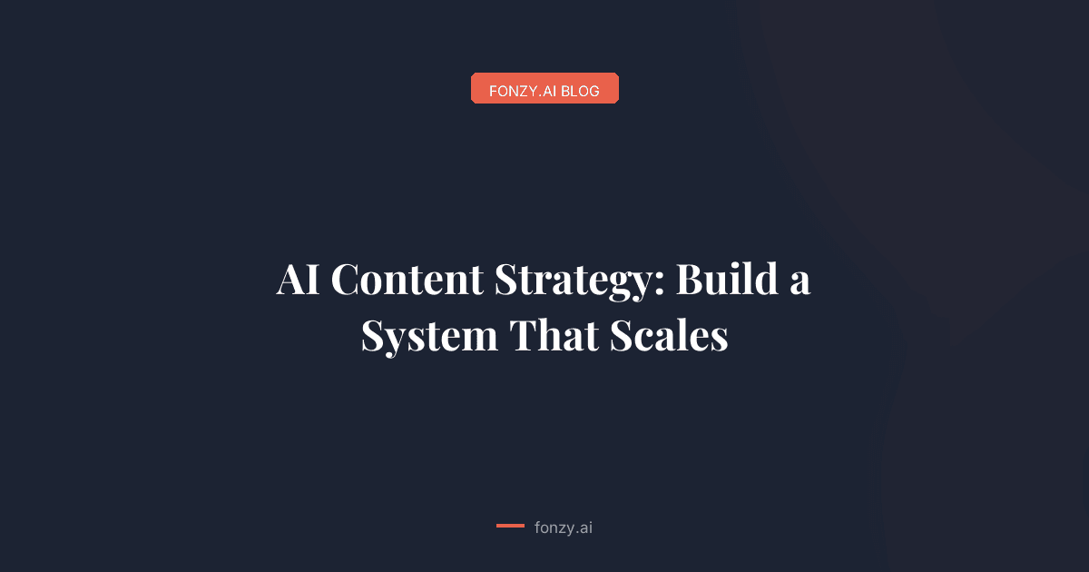 AI Content Strategy: Build a System That Scales