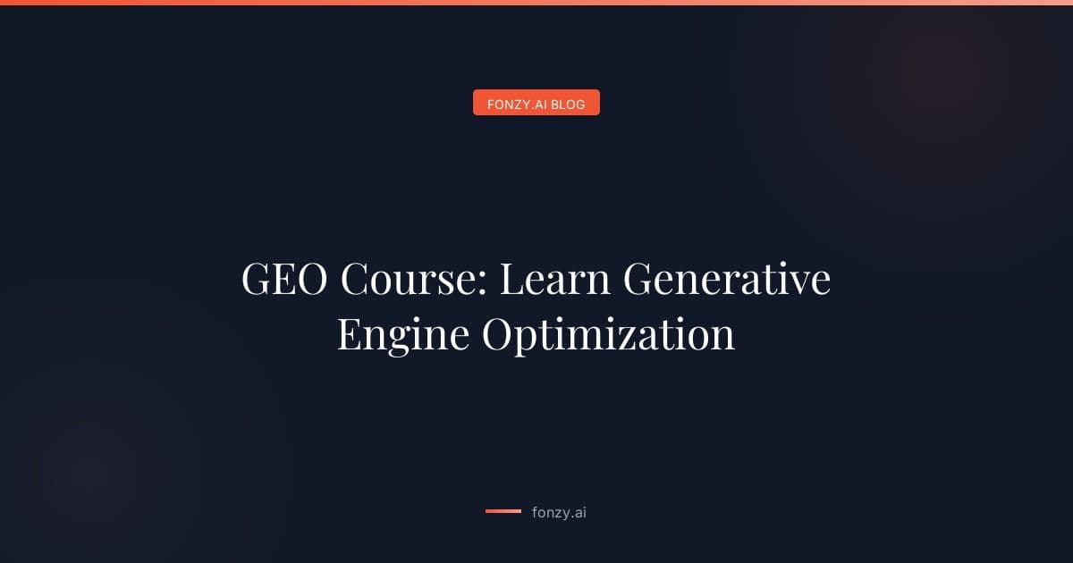 GEO Course: Learn Generative Engine Optimization