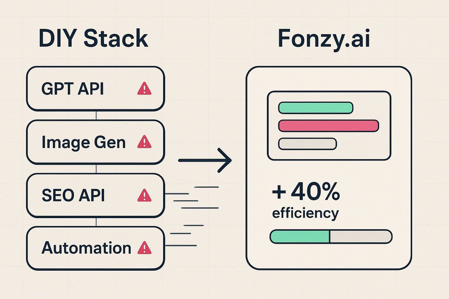 Fonzy.ai vs Building Your Own AI Content Stack Complexity vs Simplicity
